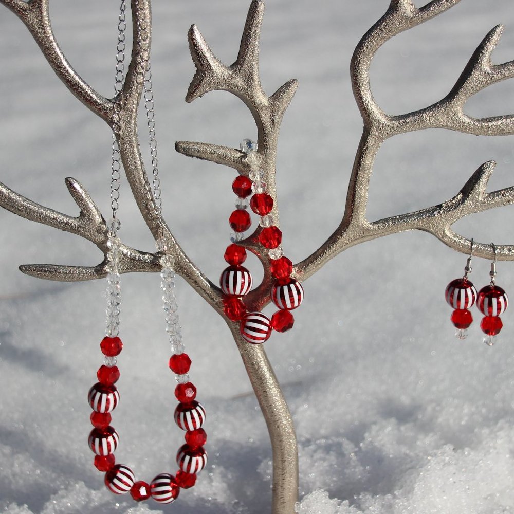 Christmas ornament jewelry gift winter set earrings bracelet necklace